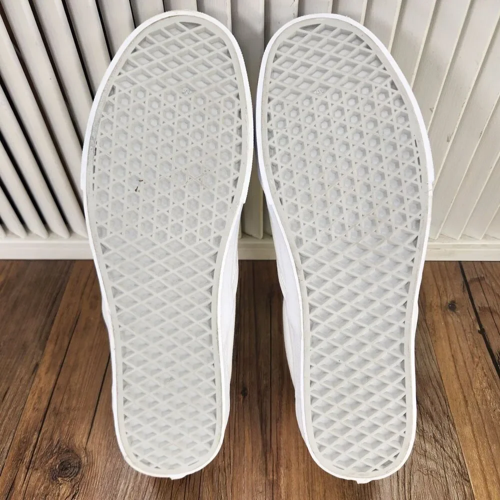Vans Classic Slip-On Mens Size 11.5 True White Canvas Chic Skater Loafers Shoes